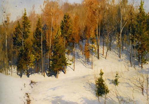 Animaux Art Poster Soleil d'hiver Andrei Shilder Murale 60x90