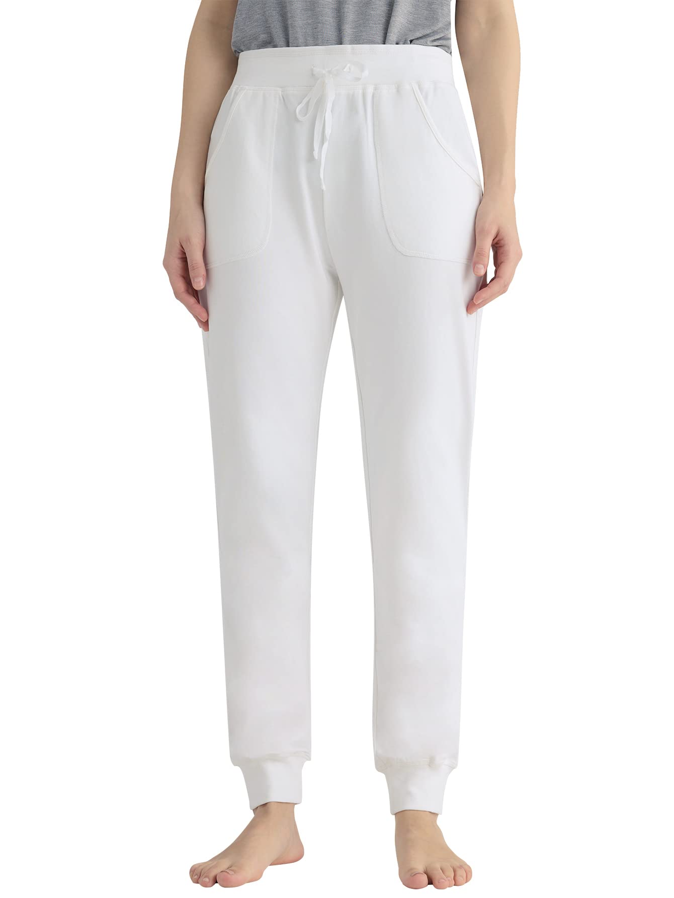 Weintee Womens Cotton Jersey Pocket Joggers