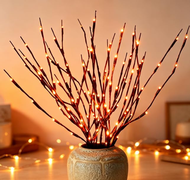 Image of 2 Pack LED Lighted Branches Battery Operated Branch Lights Vase Filler