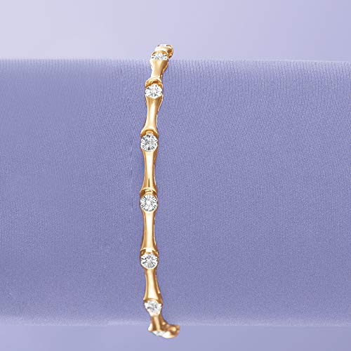 Ross-Simons 0.10 ct. t.w. Diamond Station Bracelet in 18kt Gold Over Sterling3