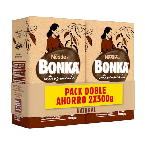 Bonka Café Molido Natural 2 x 500 g Pack Ahorro