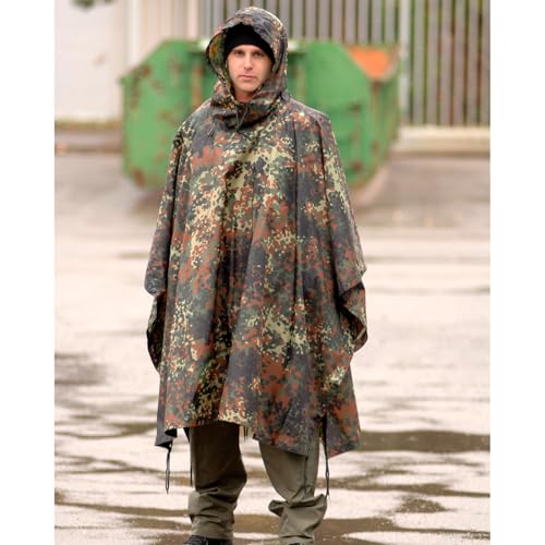 Mil-Tec Regenponcho Unisex • US Poncho aus reißfestem Ripstop Material • Mehrzweck Regenponcho Herren & Damen • Wasserdicht & extra lang • Als Outdoor Regenjacke, Regencape, Nässeschutz, Regenmantel