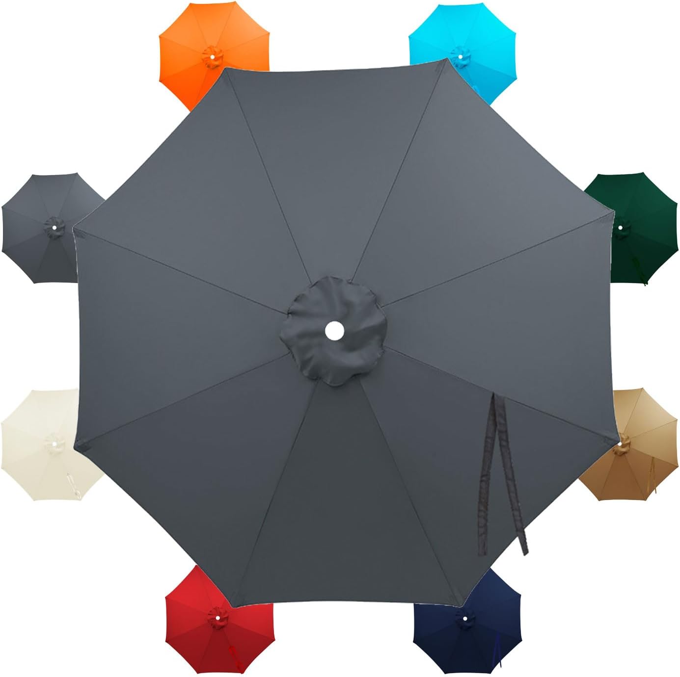 Patio Umbrella Replacement Canopy 10ft/11.5ft/13ft, Outdoor Umbrella Replacement Top Cover for 8 Ribs, UV Protective Parasol Fabric Cover for Market Table backyard