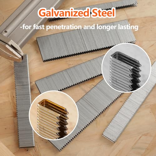 1000-count 12 inch length 18 gauge 14 inch narrow crown staples heavy duty beveled chiseled pointed galvanized staples for pneumatic electric 18ga stapler gun