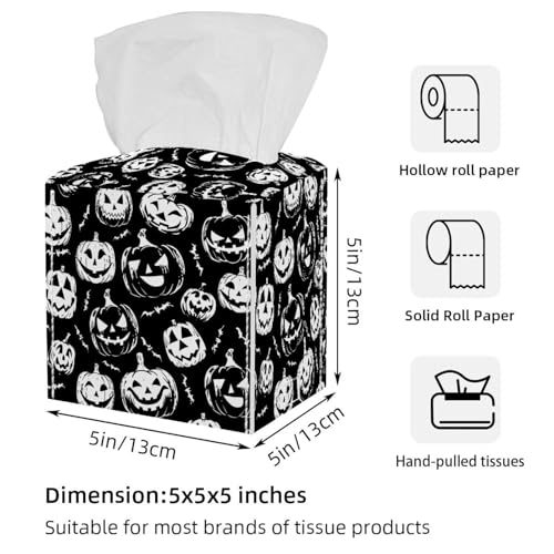 Boîte à mouchoirs Happy Halloween en cuir imperméable x2 - 4