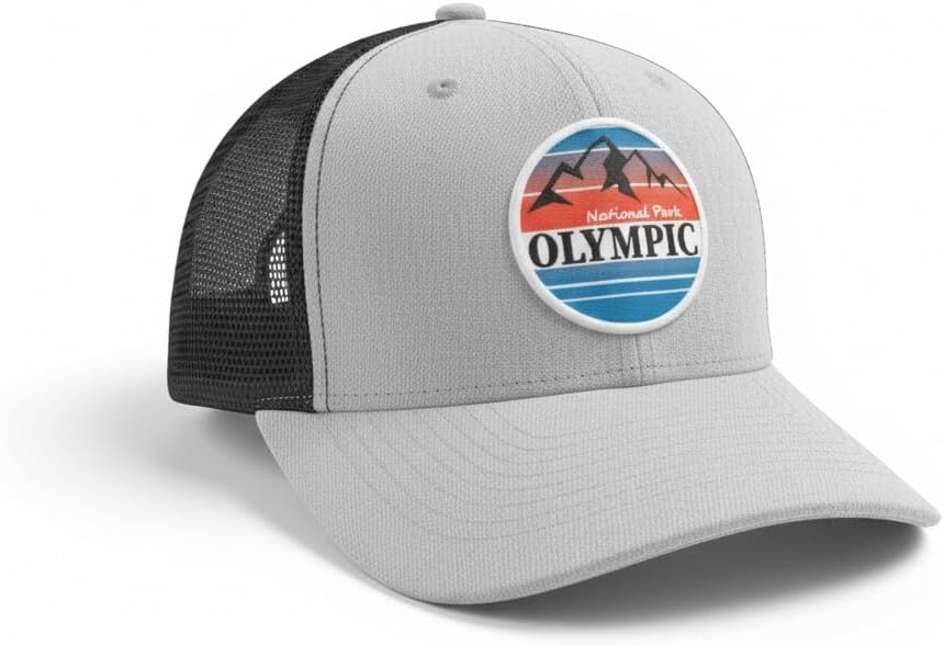 Olympic National Park Trucker Hat w/Mesh Woven Patch