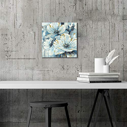 Artistic Path Flowers Artwork Painting Prints Pictures: Abstract Lily Pad Prints Canvas Wall Art For Bathroom (12" W X 12" H, Multi-Sized) #TOP2