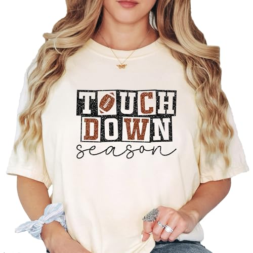 Touchdown Season Shirt for Women and Teens Cute Girly Checkered Fall Football Oversized Tee2