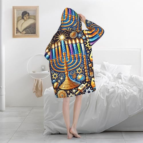 Couverture à capuche Hanoukka le cadeau idéal de Menorah pour réchauffer vos proches