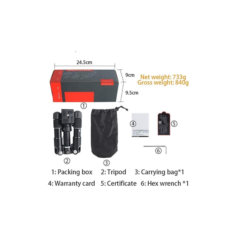 Treppiede da Viaggio per Fotocamera in Alluminio Leggero per DSLR SLR DV con Borsa per Il Trasporto