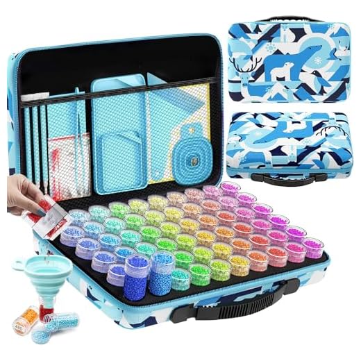 ARTDOT 5D Diamond Painting Zubehör Boxen, 60 Stück Diamond Painting Koffer für Diamond Painting Bilder Steine Samen Schmuck Strass Perlen DIY Handwerk Als Geschenk (Nordpol)
