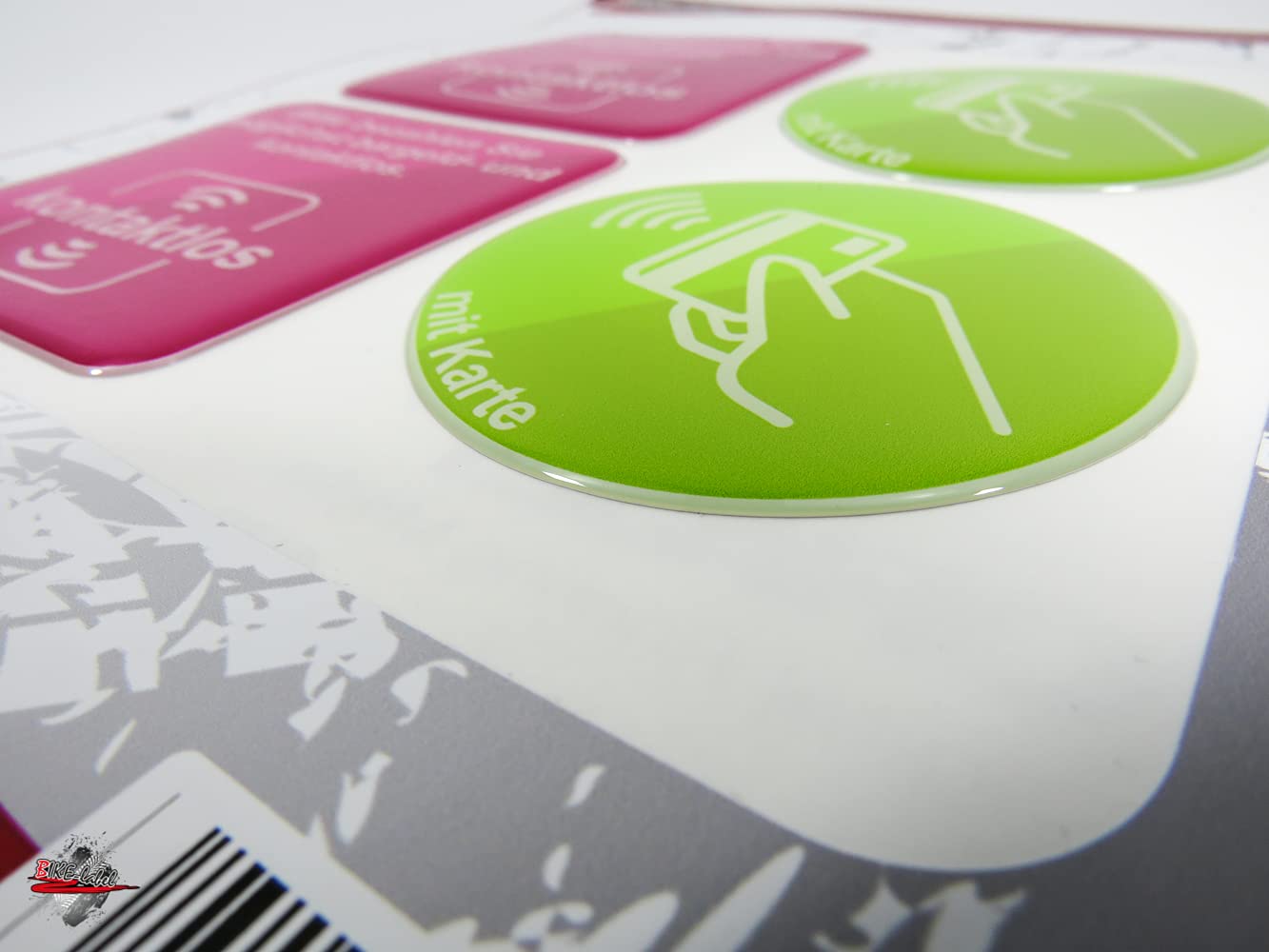 BIKE-label 900177VE 3D Sticker 8 x 8 cm - Diameter 7 cm 2 Motifs Each 2 Pieces Cashless Numbers, Various Colours Possible - Image 3