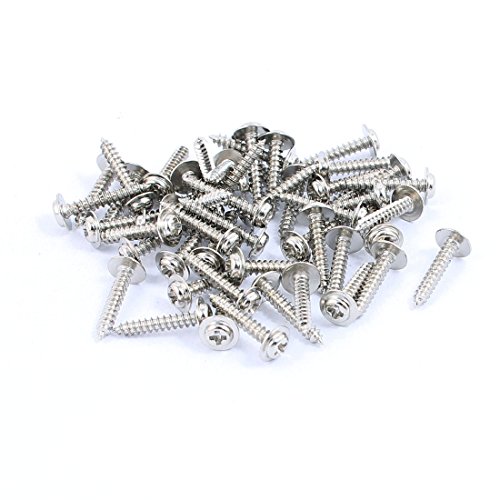 uxcell 50 tornillos autoperforantes 2x12mm acero inoxidable miniatura 1