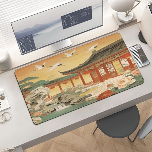 Cranes Dance in The Garden Desk Pad grande impermeable miniatura 6