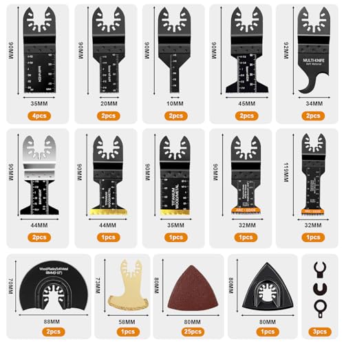 xoermioy 50 PCS Universal Oscillating Blade Kit