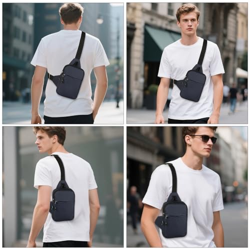 HOTUT Sling Chest Crossbody Bag,Wasserdicht Schultertasche für Herren und Damen,Klein Umhängetasche Leichte Sling Bag für Radfahren, Wandern und Kurztrips (Blau)