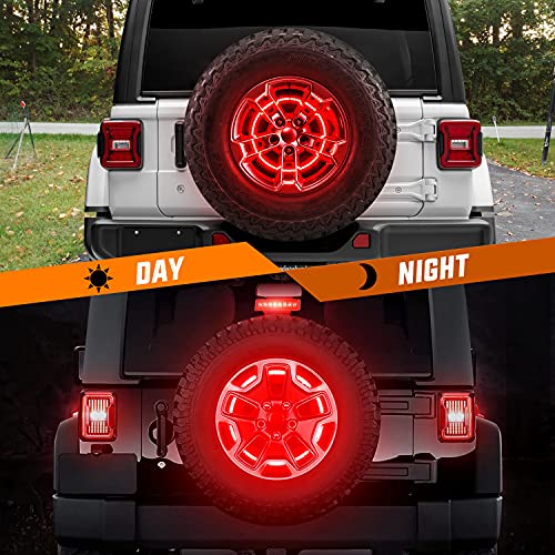 Nilight Spare Tire Brake Light Wheel Light 3rd Third Brake Light Rear lights for Wrangler 2007-2018 JK JKU YJ TJ Red Light, 2 Years Warranty