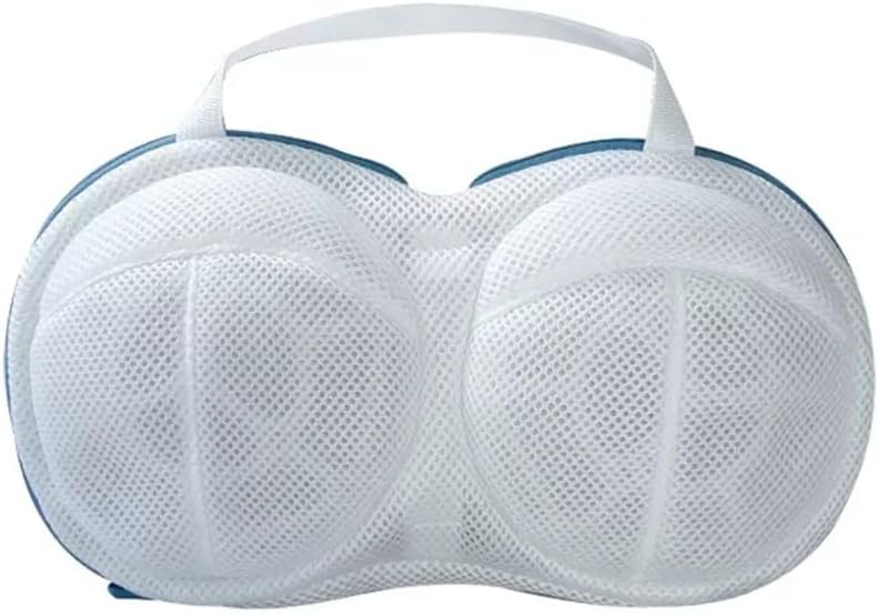 Polyester Mesh Lingerie Washing Bag Anti-deformation Drawstring Easy-clean Fine-hole Delicate Bra Wash Laundry Bag(Blue)