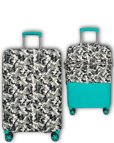 Image of Army Printed Luggage Cover for Traveling Bag & Suitcase - Stretchable & Scratchproof Trolley Protector with Velcro Lock & Lightweight Washable Material(Suitcase Not Included, Only Cover in Product)