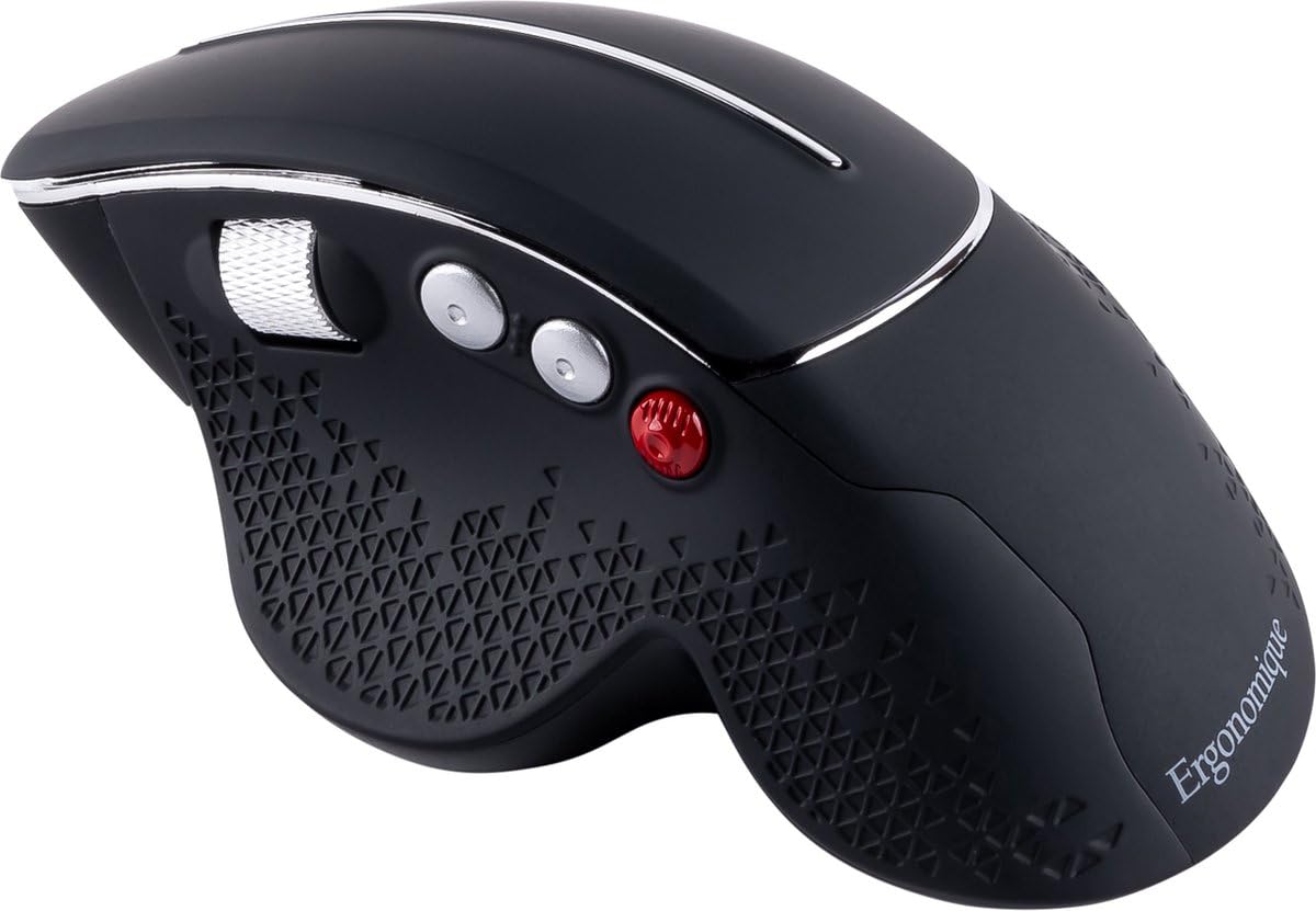 Mouse Ergonomico, Mouse Ancoraggio Verticale, Mouse Verticale, Mouse Computer Mouse ErgoMouse Jaguar, Mani Destri, Nero