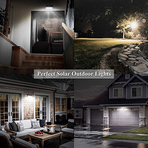 Neloodony Solar Lights Outdoor 100 LED Waterproof Solar Motion Sensor Light Outdoor Super Bright Security Wall Lights for Yard, Patio, Garden, Garage, Steps, Deck (4 Pack)
