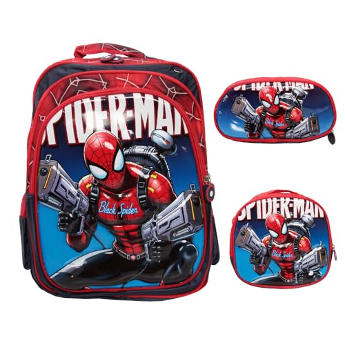 Kit Mochila Infantil Masculina Super Herói Costas 3D Grande
