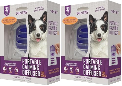 Image of Sentry Behavior Portable Calming Diffuser for Dogs, Reduces Stress and Bad Behavior with Calming Pheromones, Easy-to-use Portable Design, 30 Day Release (Pack of 2)