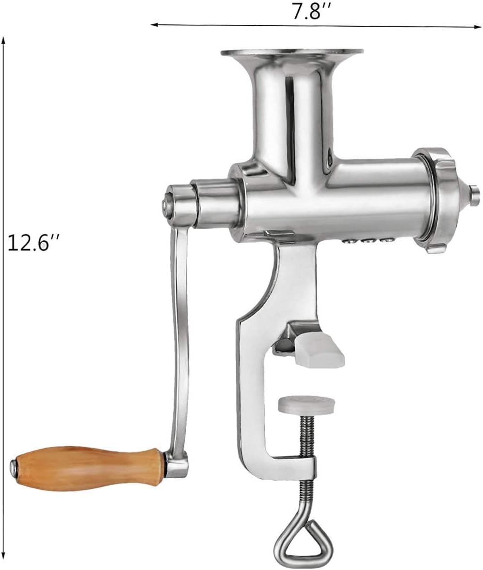 Juicer Squeezer Fruit Vegetable Juicer 304 Stainless Steel for Wheatgrass and Leafy Vegetables Stainless Steel 3 Filters Without Power (Manual)