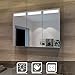 Produktbild Elegant Spiegelschrank LED 3-türig Badezimmerspiegel mit Beleuchtung 90 x 65 cm Infrarot-Sensorschalter Badezimmerspiegel Badschrank mit Rasierersteckdose