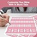 EssexWares - Victorian Pink Bible Tabs for Old and New Testament, 80 Large Print Tabs for Bible Study, Water-Resistant and Durable Bible Index Tabs for Women and Men - 1.7