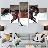 SIGNWIN 5 Panel Canvas Wall Art Modern Art Animals Cow Expressive Farmhouse/Country Multicolor Photography Sheep for Home Decorations Ready to Hang - 60