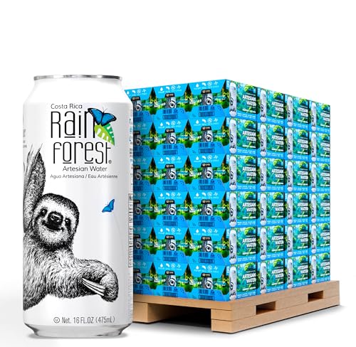 Rainforest Artesian Water, Costa Rica Pallet of 114 boxes - 1,368 Water Cans (475 mL / 16 oz Each) | Eco-Friendly & Sustainable Aluminum Packaging