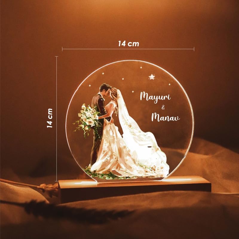 Customised LED Photo Lamp, for Couples, Wedding, Valentine's Day, Birthday, him, Personalised Gift, Design-8