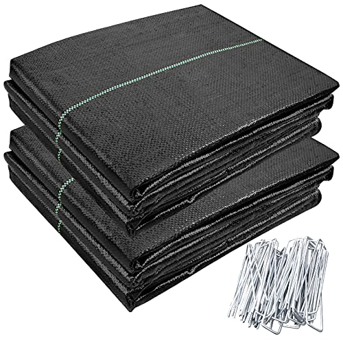 OK5STAR 3ftx66ft(3ftx33ft+3ftx33ft) Garden Weed Barrier Landscape Fabric with 50 pcs Garden Pins Heavy Duty Weed Control Weed Block Gardening Mat Ground Cover Weed Cloth Geotextile Fabric for Garden