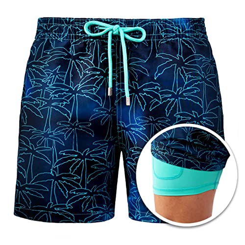 Capelle Miami Men's Luxury Swim Shorts- Foggy Palms3