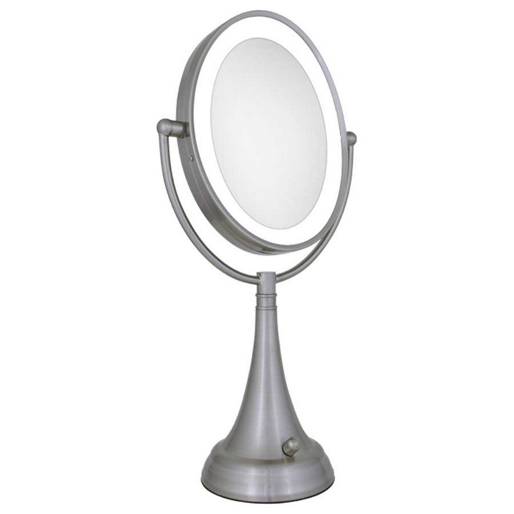 Zadro LEDOVLV410 - LED Lighted 10X/1X Oval Vanity Mirror with Satin Nickel Finish