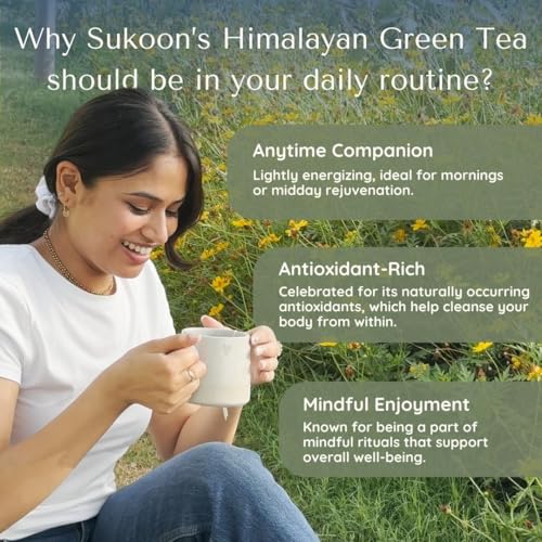 Image of Sukoon Green Tea Loose Leaf - 1 lb (16oz) - 100% Pure Organic Green Tea loose leaf from Himalaya, te verde organico & Wellness, Caffeine Tea