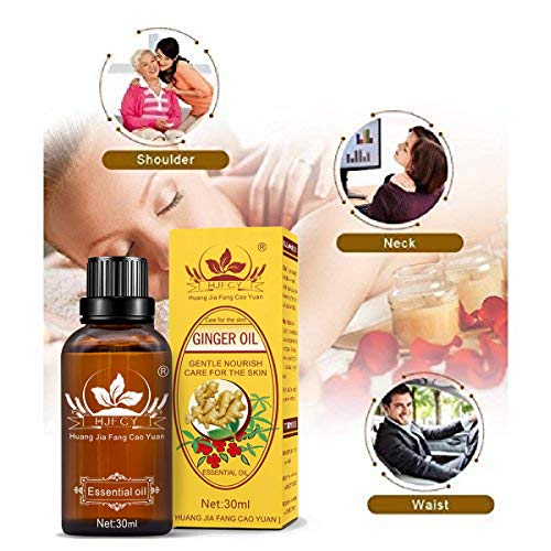 3 Pack Ginger Massage Oil,100% Pure Natural Lymphatic Drainage Ginger Oil,Spa Massage Oils,Promote Blood Circulation Metabolism, Detoxification.-90Ml #TOP3