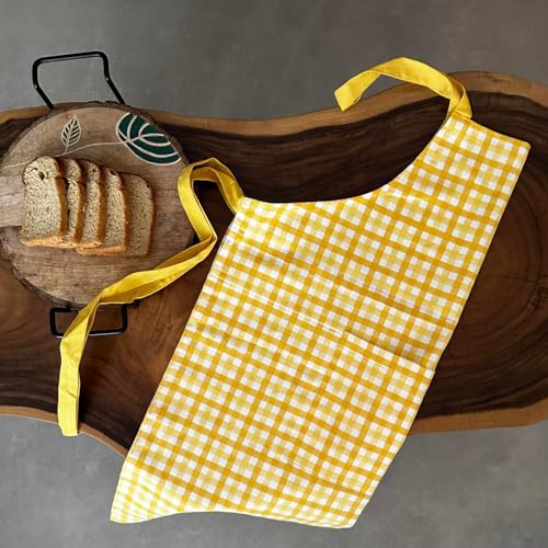 Image of Oak & Lily 100% Cotton Kitchen Apron | Fully washable with large front pocket | European quality | Made for Indian sizes
