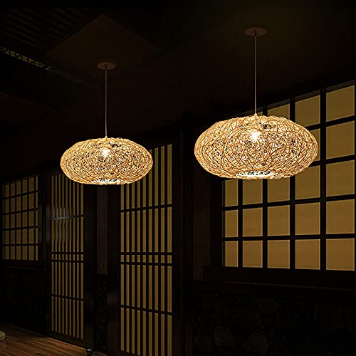 Lustre en bambou rustique pour restaurant et salle à manger chaleureuse - 6