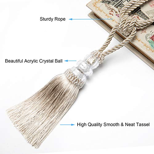 image for Fenghuangwu Tassel Curtain Tiebacks Handmade Curtain Tie Backs, Elegan
