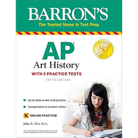 AP Art History: 5 Practice Tests + Comprehensive Review + Online Practice (Barron's Test Prep) Cover