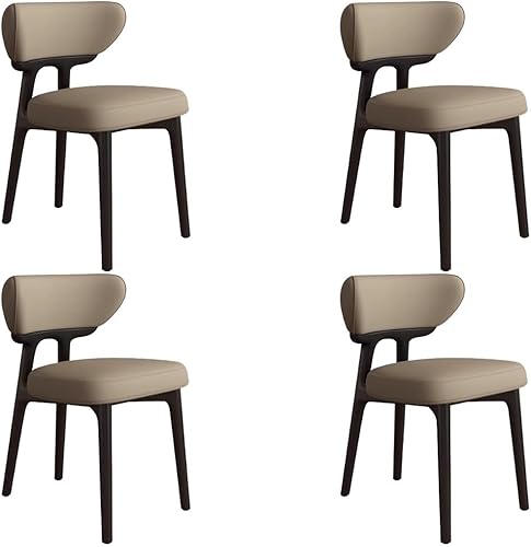 Miniatura 51 de YVYKFZD Sillas de comedor de madera maciza, juego de sillas de cocina sin brazos, silla de comedor con respaldo curvo, silla tapizada de cuero, para