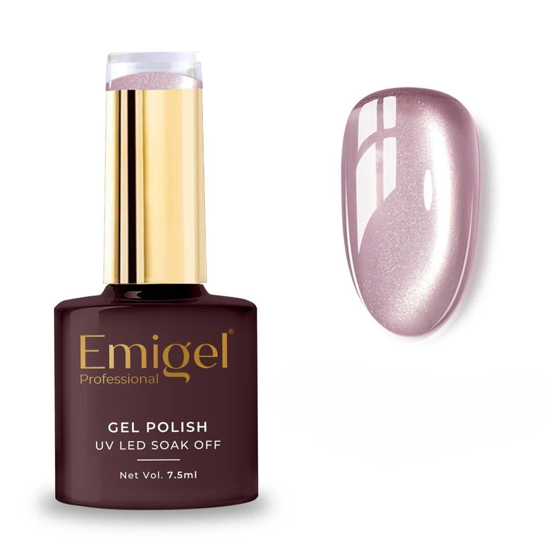 Emigel Professional UV Moonlight Ceramic Cat Eye - 002 - Opium Pink | Cured With UV LED Lamp | Super Glossy Finish | Quick Drying Nail Polish (7.5ml)-image-25
