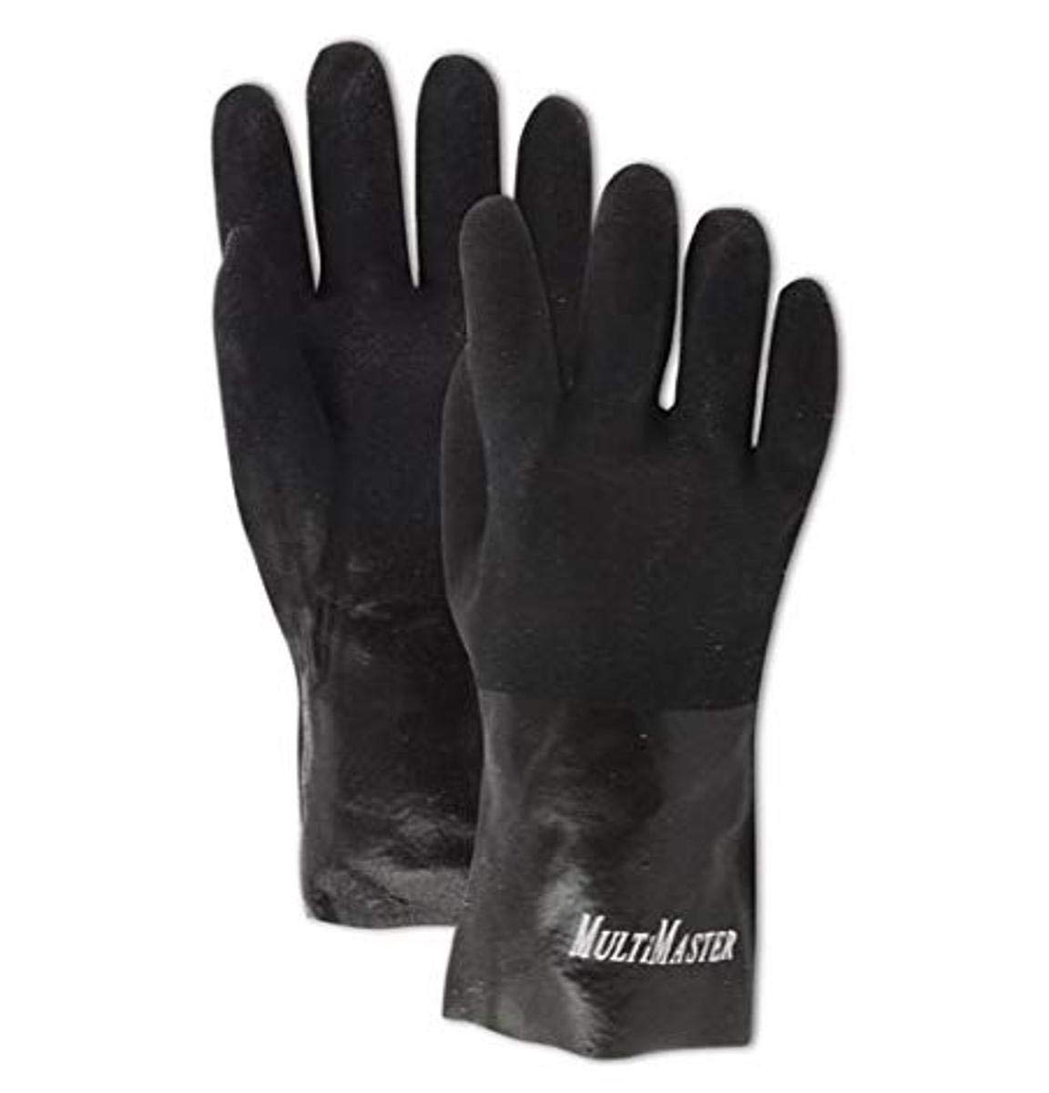 MAGID T3082R MultiMaster Fine Sand Finish PVC Gloves, 12", Black (72 Pair)