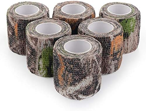 EAmber Cintas de camuflaje de camuflaje de 1.96 x 177 pulgadas, vendaje protector autoadhesivo para linternas, bicicletas, ejército militar