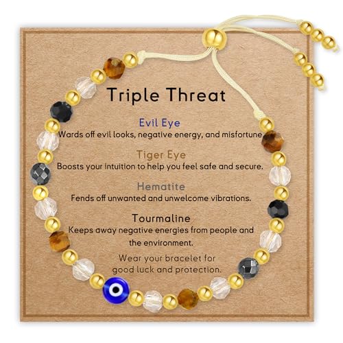 Smilebelle Protection Bracelets for Women, Black Tourmaline Bracelets as Crystal Jewelry Healing Bracelets for Women Amethyst Bracelet as Best Friend Gifts