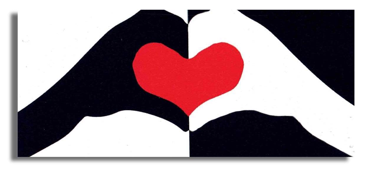 Gear Tatz Black and White Heart Hand New Car Magnet/Decal for Cars for Truck for Adults Black Lives Matter Liberal Democrat pro Inter-Racial Equality Magnetic Sticker