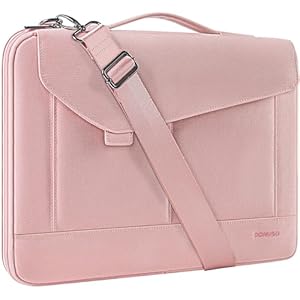 DOMISO 17-17.3 Zoll Laptop Tasche Aktentasche Umhängetasche Kompatibel mit 17.3" Dell/HP Pavilion 17/ProBook 470/MSI GS73VR Stealth PRO/Lenovo/Acer/ASUS, Rosa