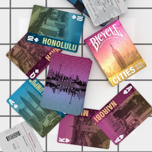 Image of Bicycle Cities of the World Playng Cards Deck for Collectors and Travel Lovers, Black